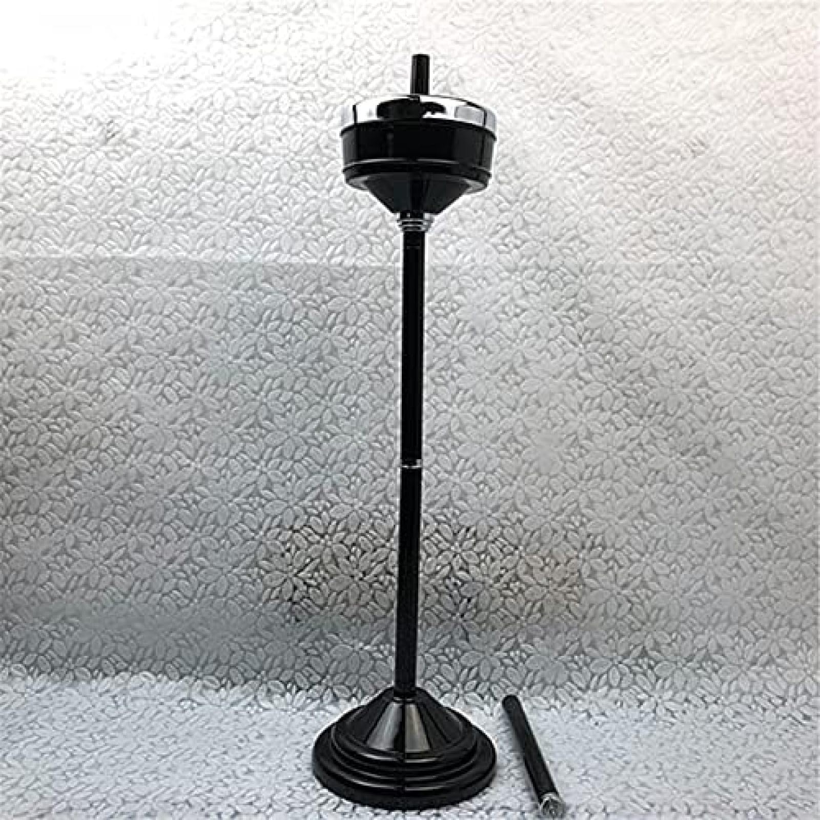 Cendrier Sur Pied Réglable En Acier Inoxydable - Hauteur 22 à 56cm, Couvercle, Intérieur/extérieur