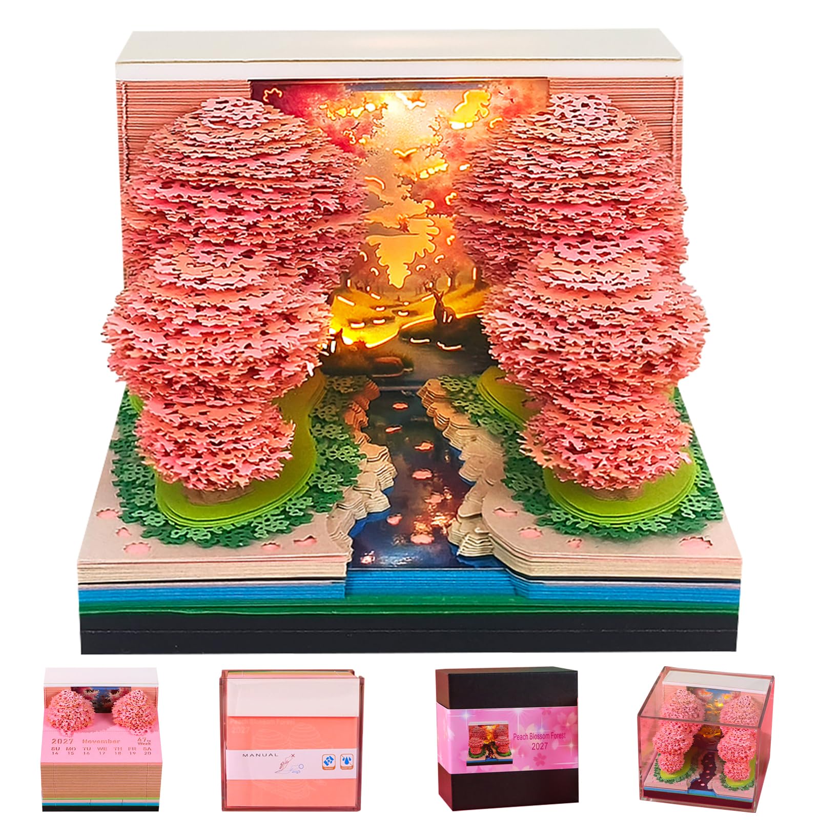 3D Calendar 2027 (Peach Grove)