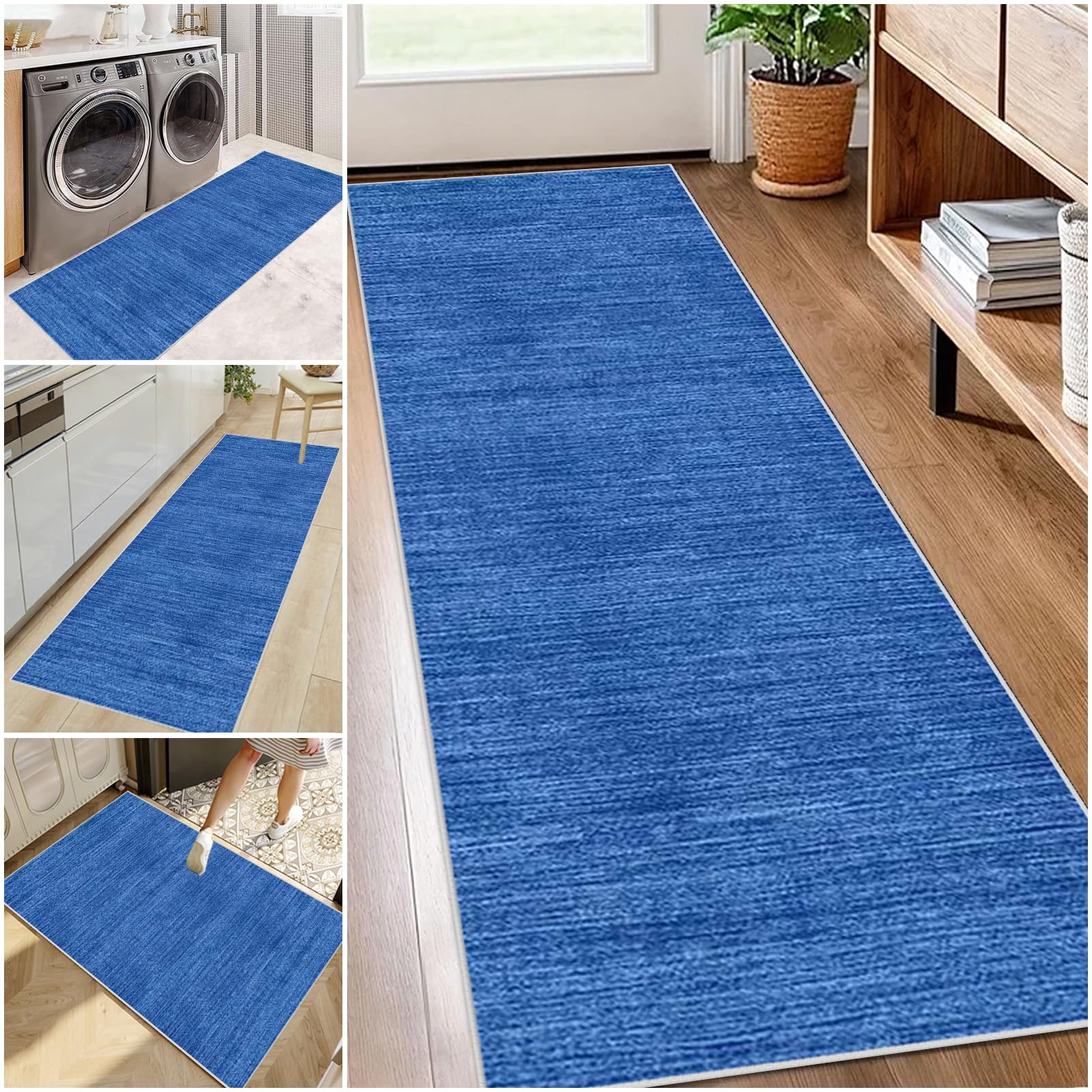 Hallway Runner Rug 80 x 200 cm Non Slip Long Carpet Runner for Kitchen Area Runner Rugs Washable Kitchen Runner Mat Narrow Rugs Low Pile Rugs Runner for Hallway, Entryway, Bedroom, Laundry Room