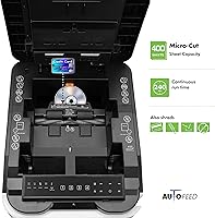 Vista 4 de Aurora Trituradora de papel microcortada de alta seguridad de alimentación automática de 400 hojas de grado comercial/240 minutos/nivel de seguridad