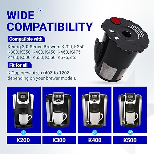 Miniatura 3 de BlueStars Paquete de 2 piezas de repuesto para café Keurig reutilizables 119367 para Keurig K Cups 2.0 Series