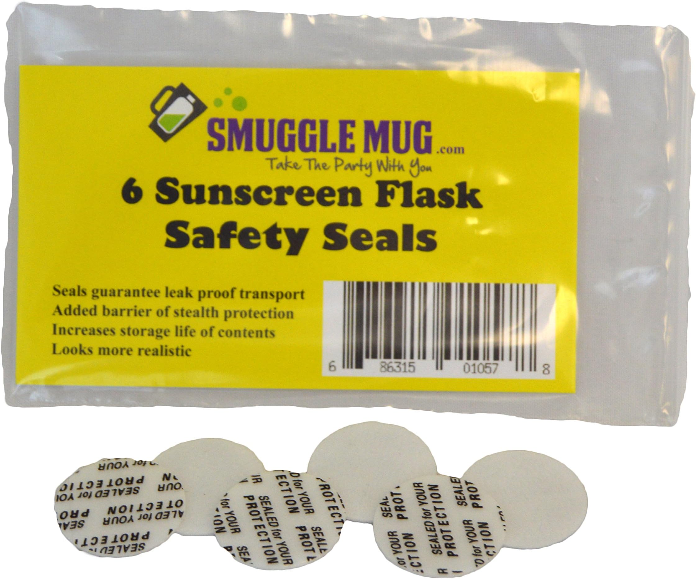 Flask Lid Seals - 6 Pack, White, Multi-Ply, Cylindrical, Barware Accessory