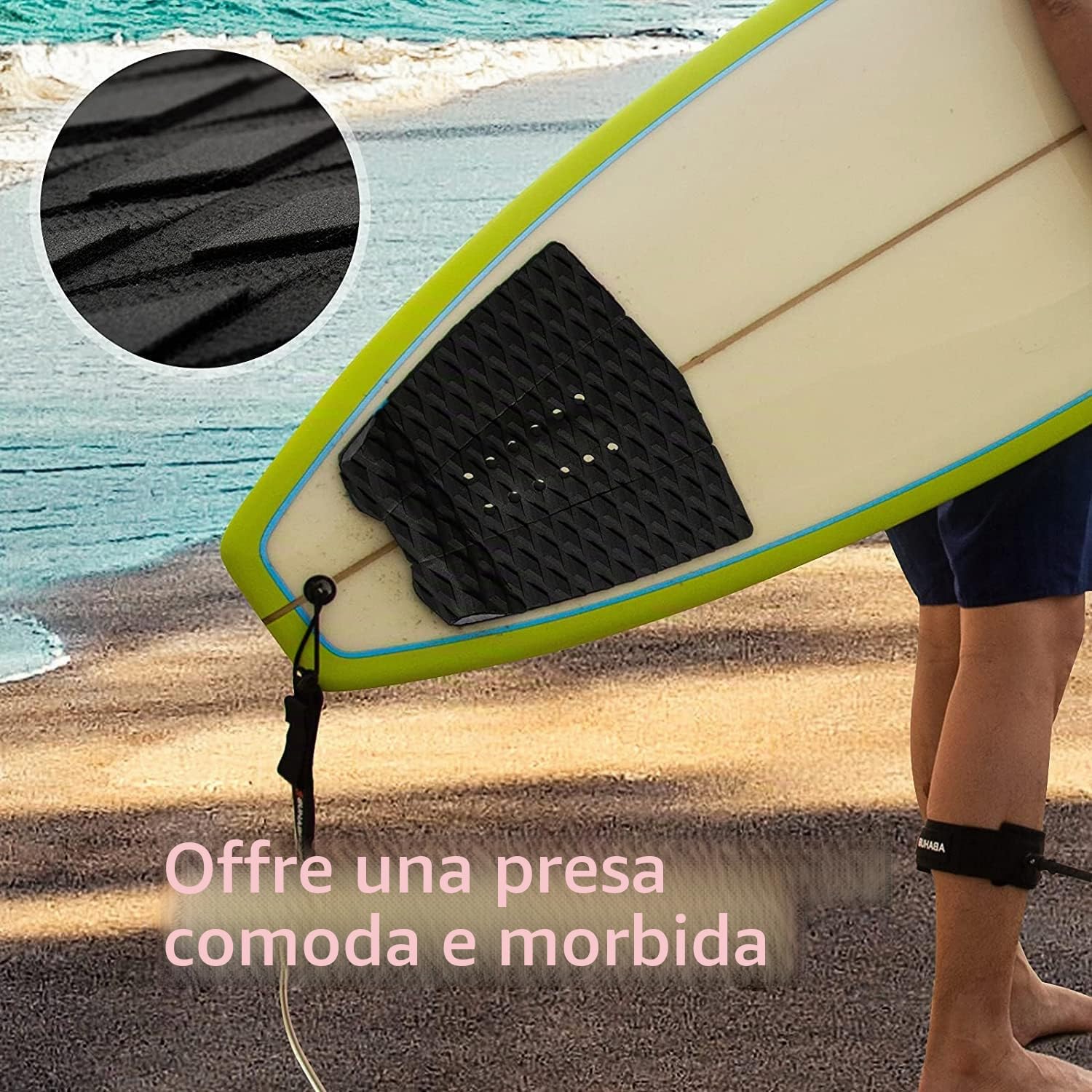 Fai da Te di trazione con Impugnatura Antiscivolo Tappetino Pad (23x90cm) Versatile & Trimmable Foglio di Eva Pad per SUP, Surf, SUP, Skimboards Standup & More