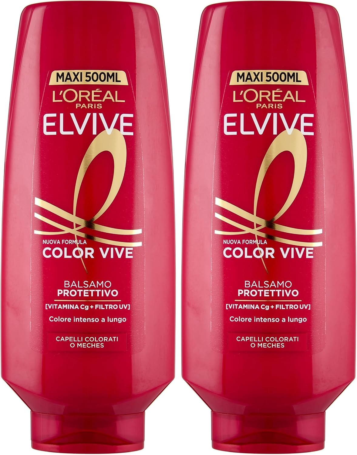 L'Oréal Paris Elvive Balsamo Sublimante, Per Tutti i Capelli Colorati, Colore Protetto per 40 Lavaggi e Luminosità Estrema, Capelli Nutriti e Districati, Con Vitamina C, Color Vive, 500 ml