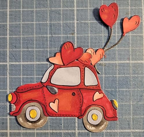Miniatura 5 de Troqueles de metal para coche y corazones, marco de coche para el día de San Valentín, plantillas cortadas para manualidades, álbumes de recortes,
