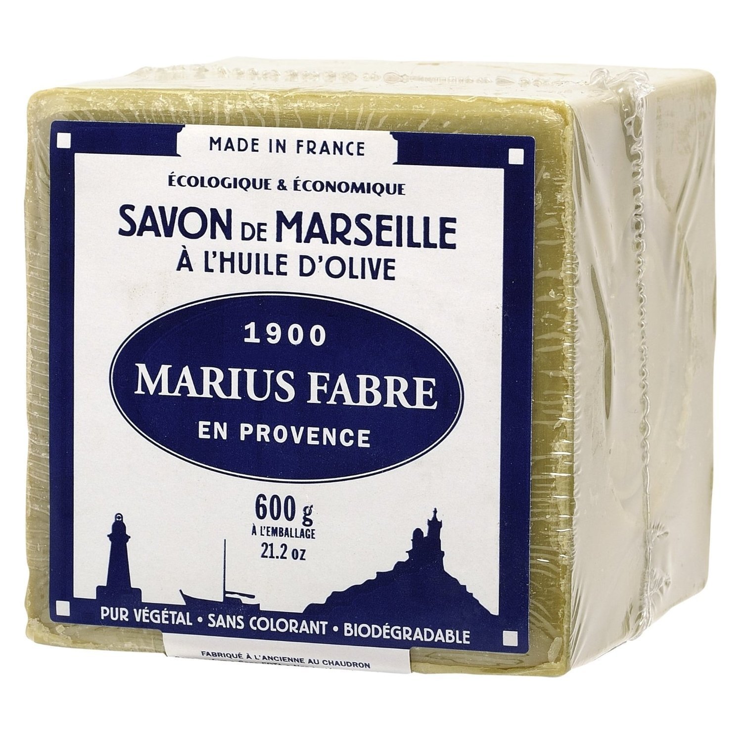 Lot of 3 soaps Marius Fabre Cube of Pure Marseilles Soap (600G, Green (Olive Oil)) - Image 4