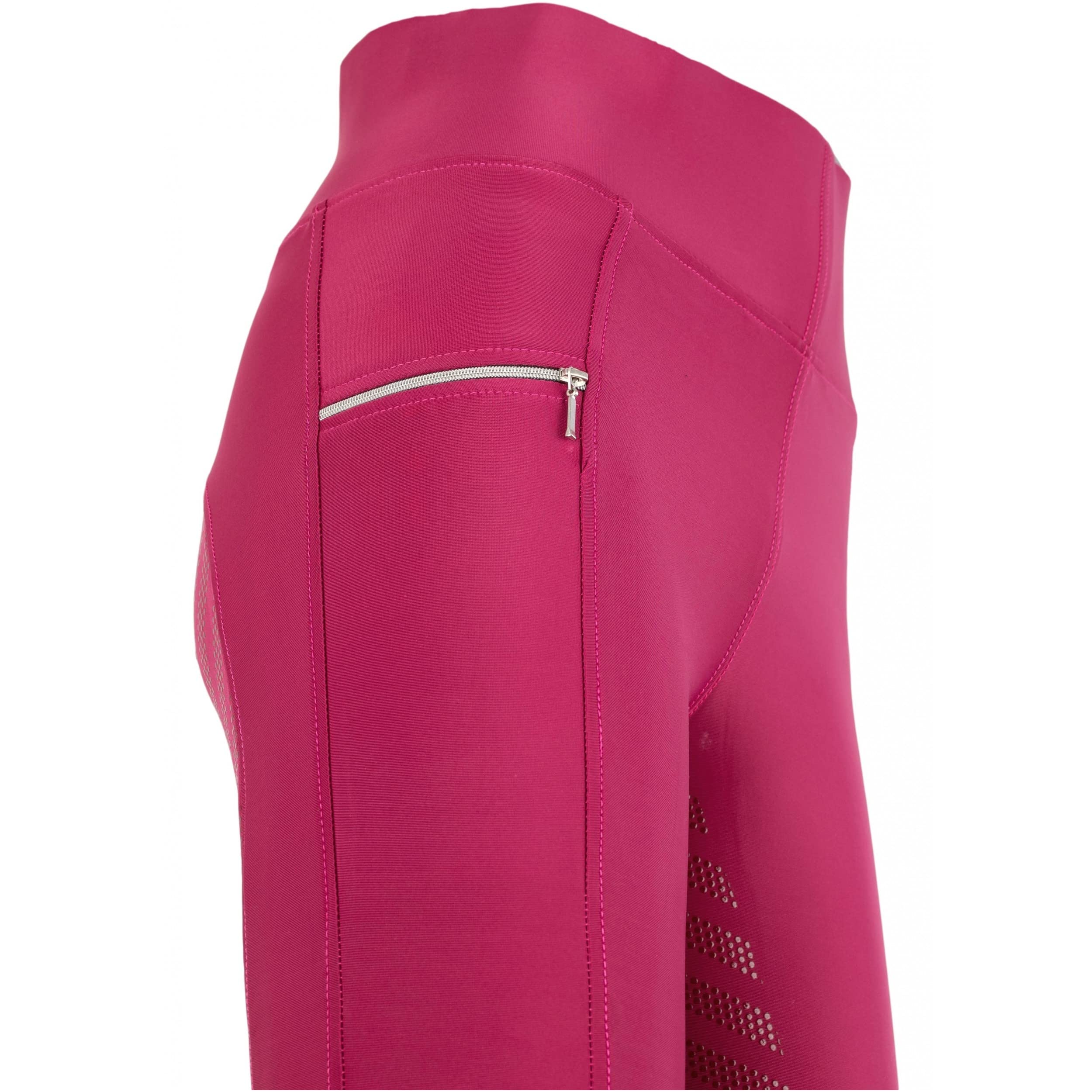 Lazura - Reitleggings für Damen Fenja | Vollbesatz aus Silikon | Reithose mit 2 seitlichen Handytaschen | Vollbesatzreithose in Burgundy | Reitbekleidung in Größe 36/38