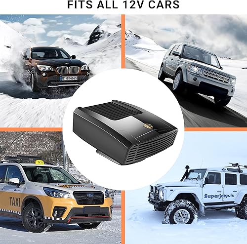Miniatura 4 de Calentador de coche portátil de 12 V que se conecta al encendedor de cigarrillos, desempañador, descongelador, ventilador de calefacción y