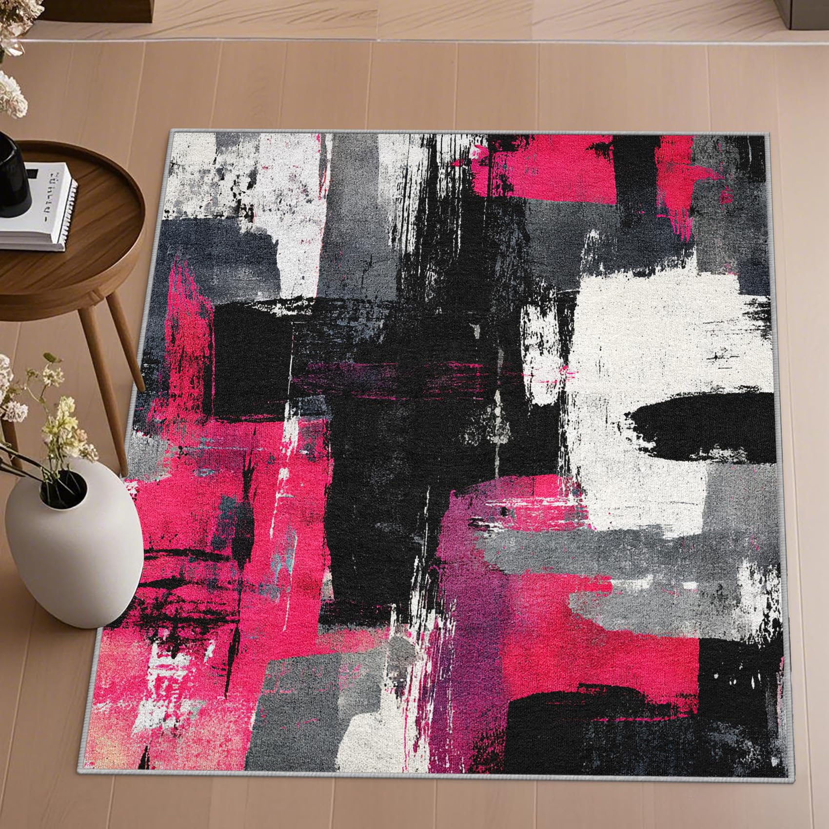 Générique Lune Soleil Tapis 60x90 - Motif Vague désert Bohème Tapis à Poils Courts Doux Antidérapant - Lavable en Machine - pour Salon Chambre à Coucher Cuisine Salle à Manger Gabjk83