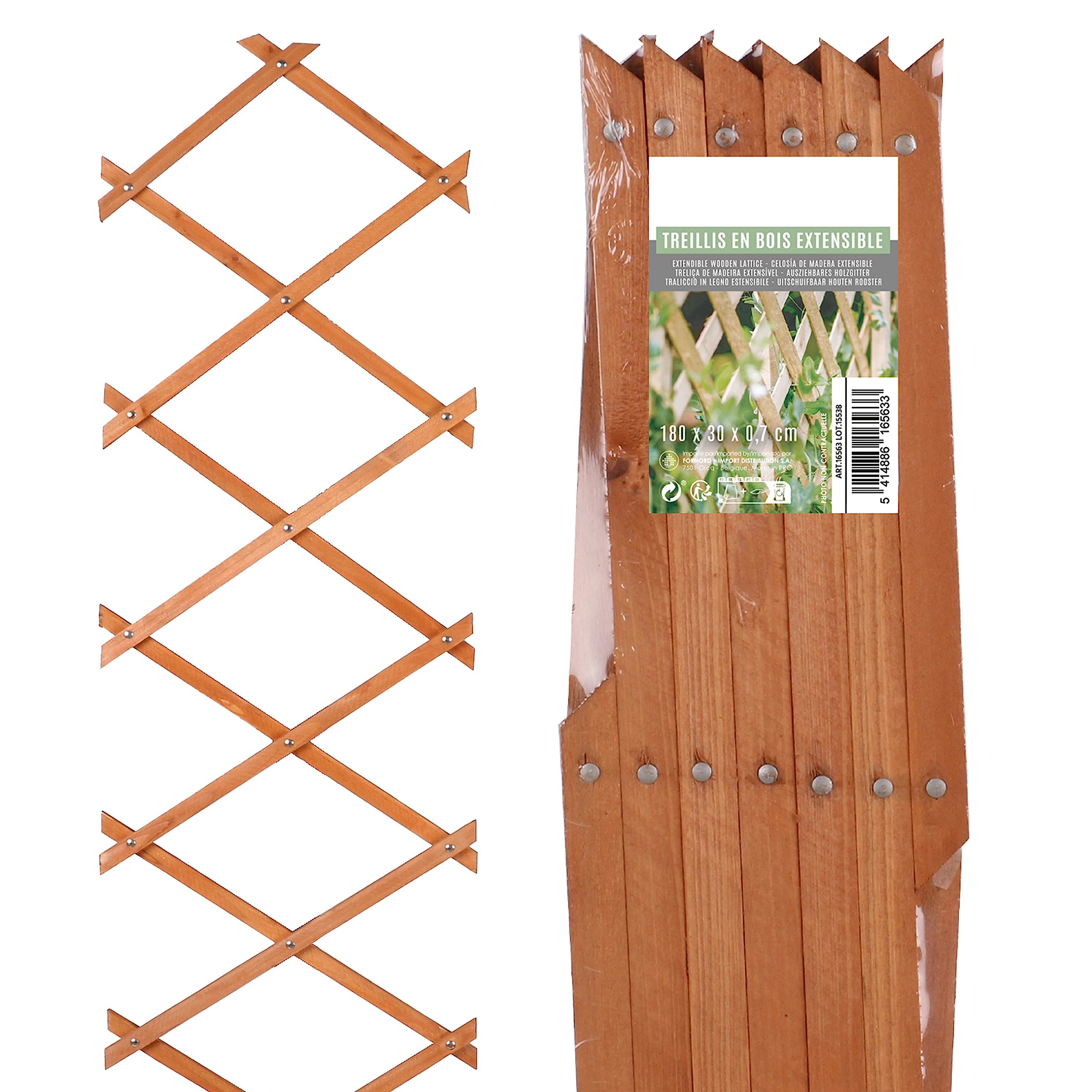 Traliccio In Legno Espandibile A V – 140x70 Cm, Per Piante Rampicanti E Recinzione, Naturale - Foto 4