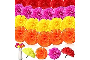 Mega Set of 60 Pcs Marigold Flower Garland and Headband