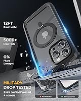 Vista 988 de Miracase Funda magnética para iPhone 14 de 6.1 pulgadas, protector de pantalla de vidrio templado integrado + protector de lente, compatible