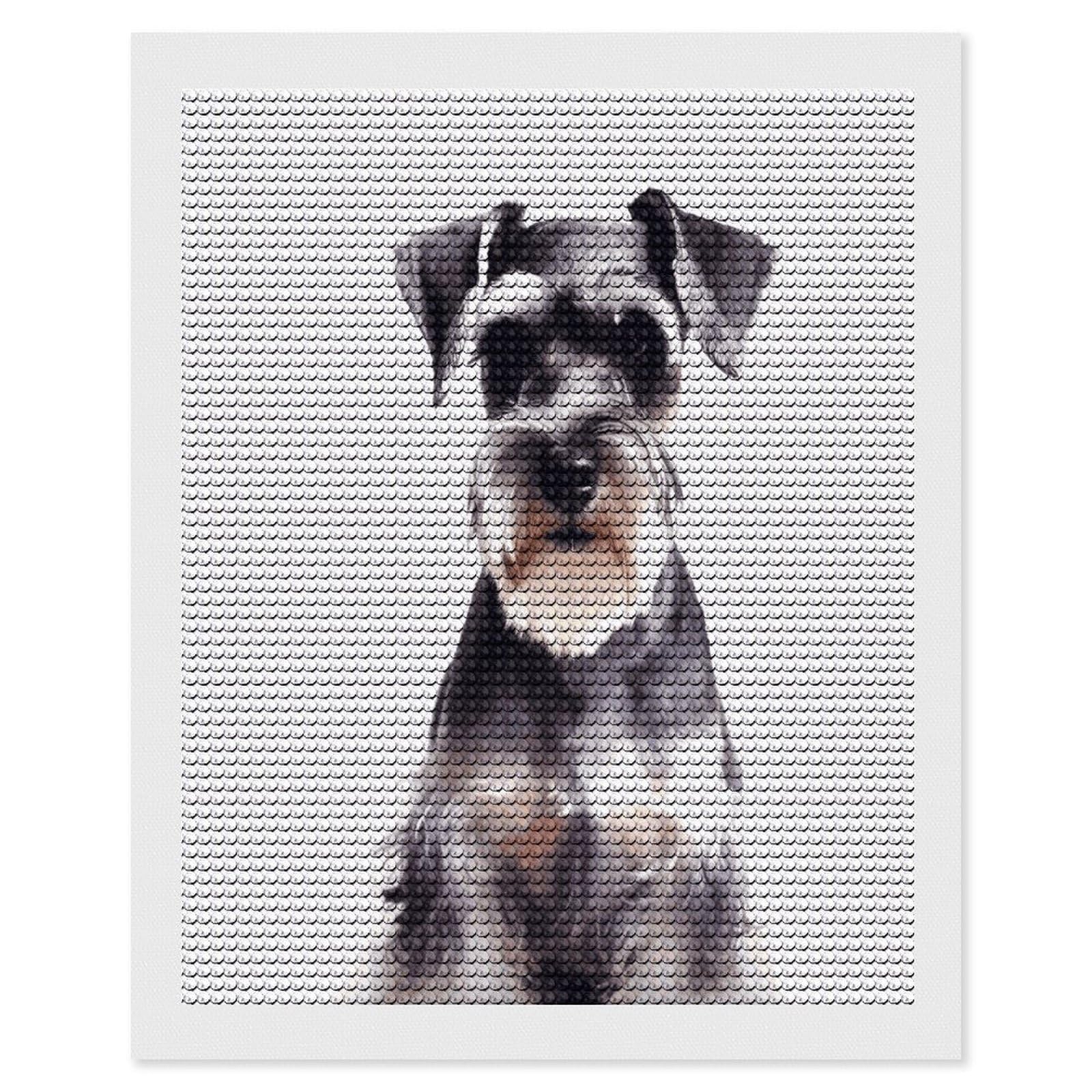 JTREHY Well-Behaved Schnauzer Diamond Art Kits Personalized DIY Round Diamond Painting Kits for Beginner Full Drill Diamonds Dots Paintings for Adults Gem Art Crafts Home Decor