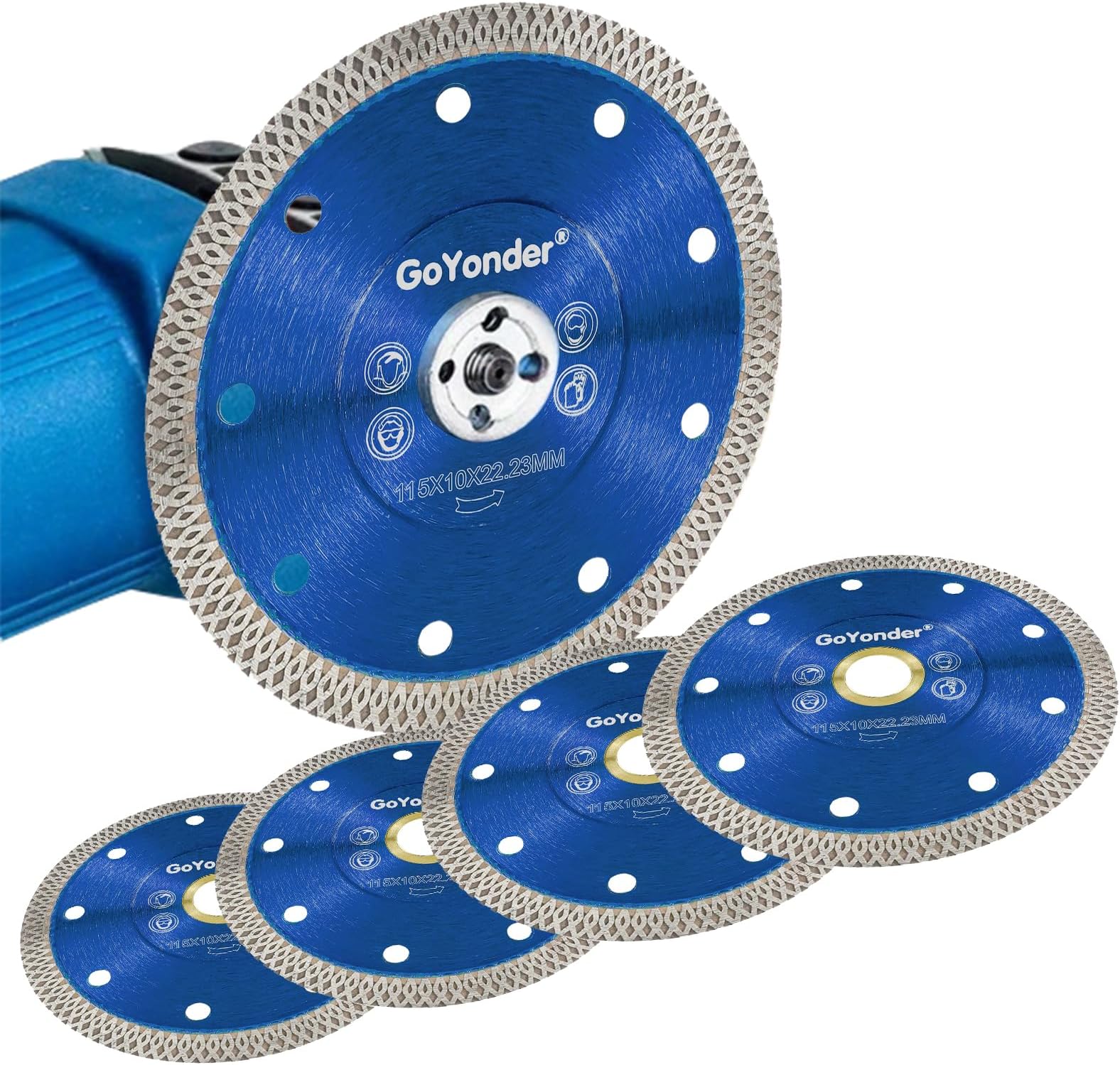 GoYonder 4.5” Diamond Tile Blade for Angle Grinder, Super Thin Diamond Saw Blade Grinder Blades for Wet Dry Cutting, Diamond Blade for Cutting Ceramic, Porcelain, Tiles, Granite, Marbles