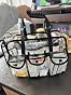Jula Vance Professional Clear PVC Makeup Kits Organizer Make up Set Bag MUA Carry All Artist Transparent Vinyl Travel Cosmetic Bag with 6 External Pockets & Tissue Holder