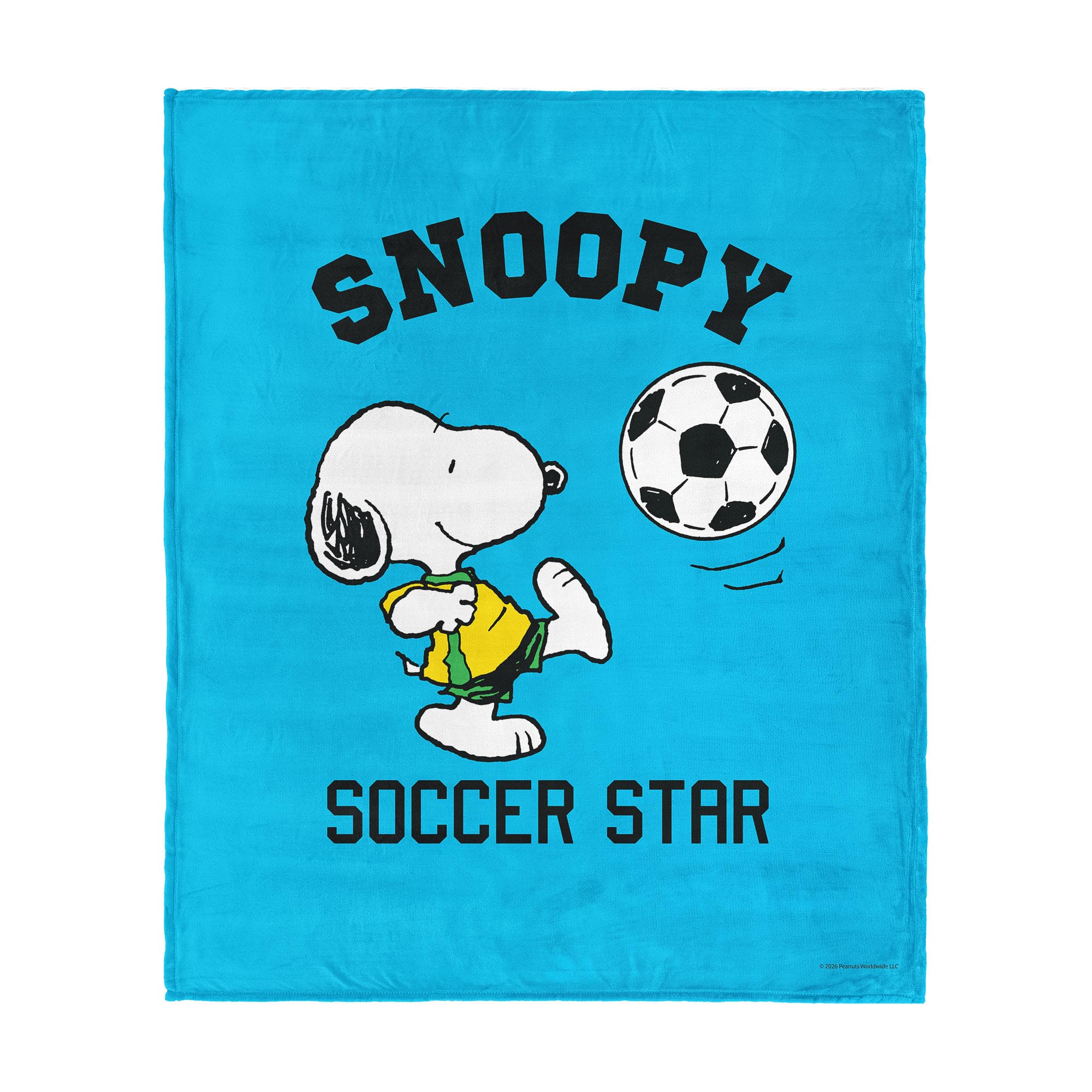 Northwest Peanuts Snoopy Soccer Silk Touch Throw Blanket 50x60 inches