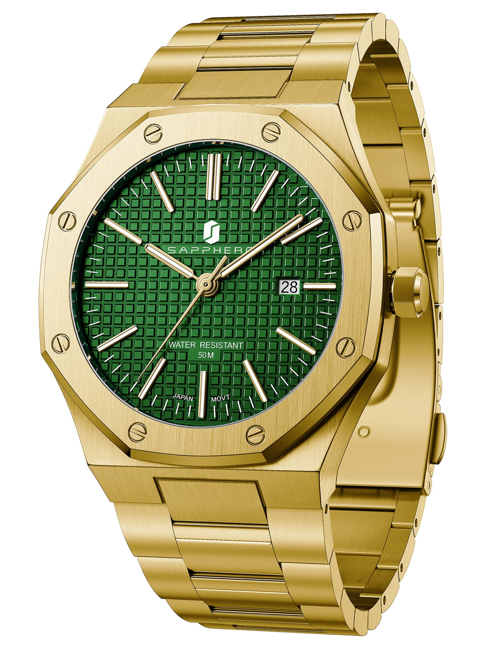 Watches for Men Waterproof Luminous Watches with Date Dial Chronograph Analog Quartz Movement Steel Stainless Business Wrist Watches Mens Gifts