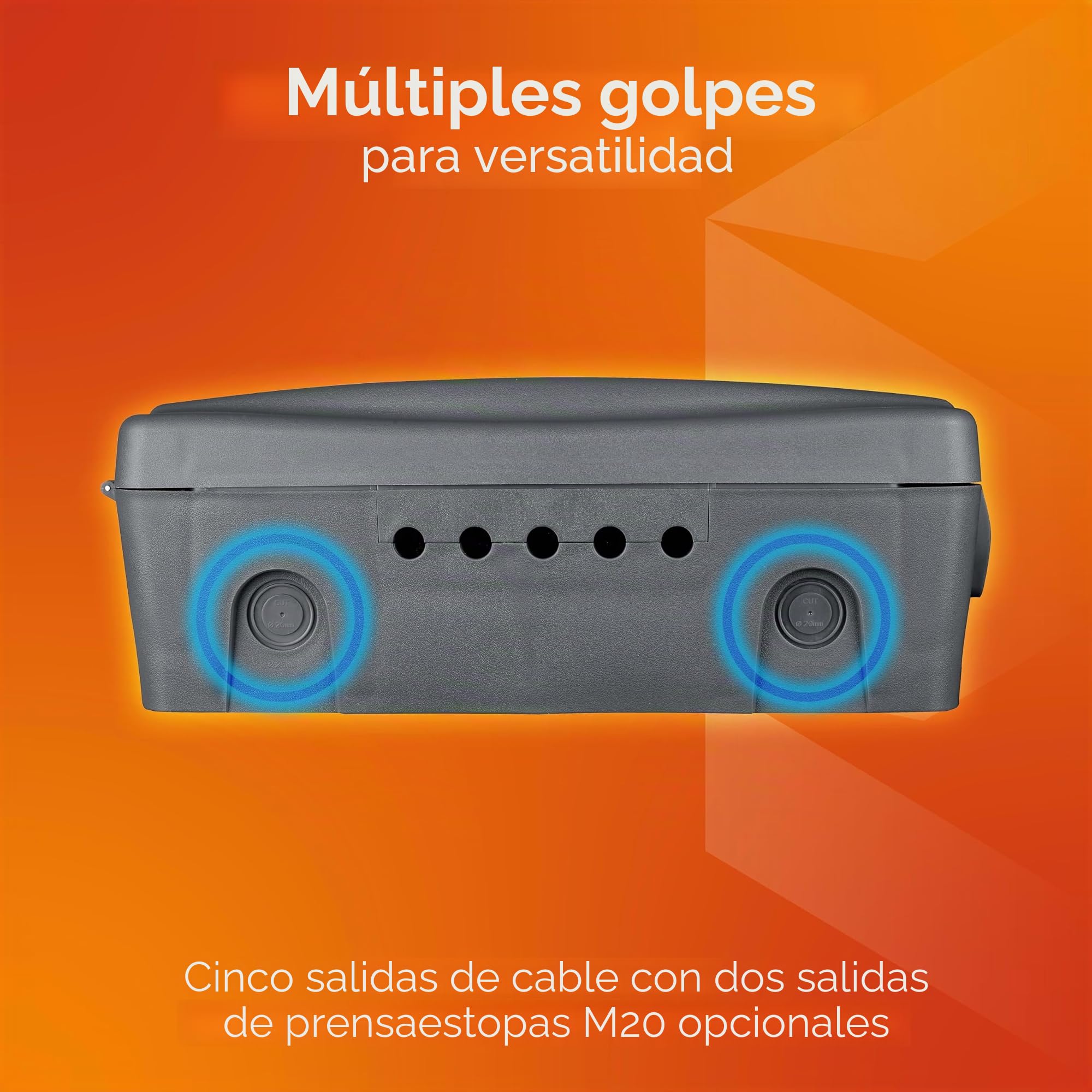 Masterplug WBXBFG10B-MP - Caja Resistente A La Intemperie Con 4 Socket 10M Extension Lead, Gris Oscuro