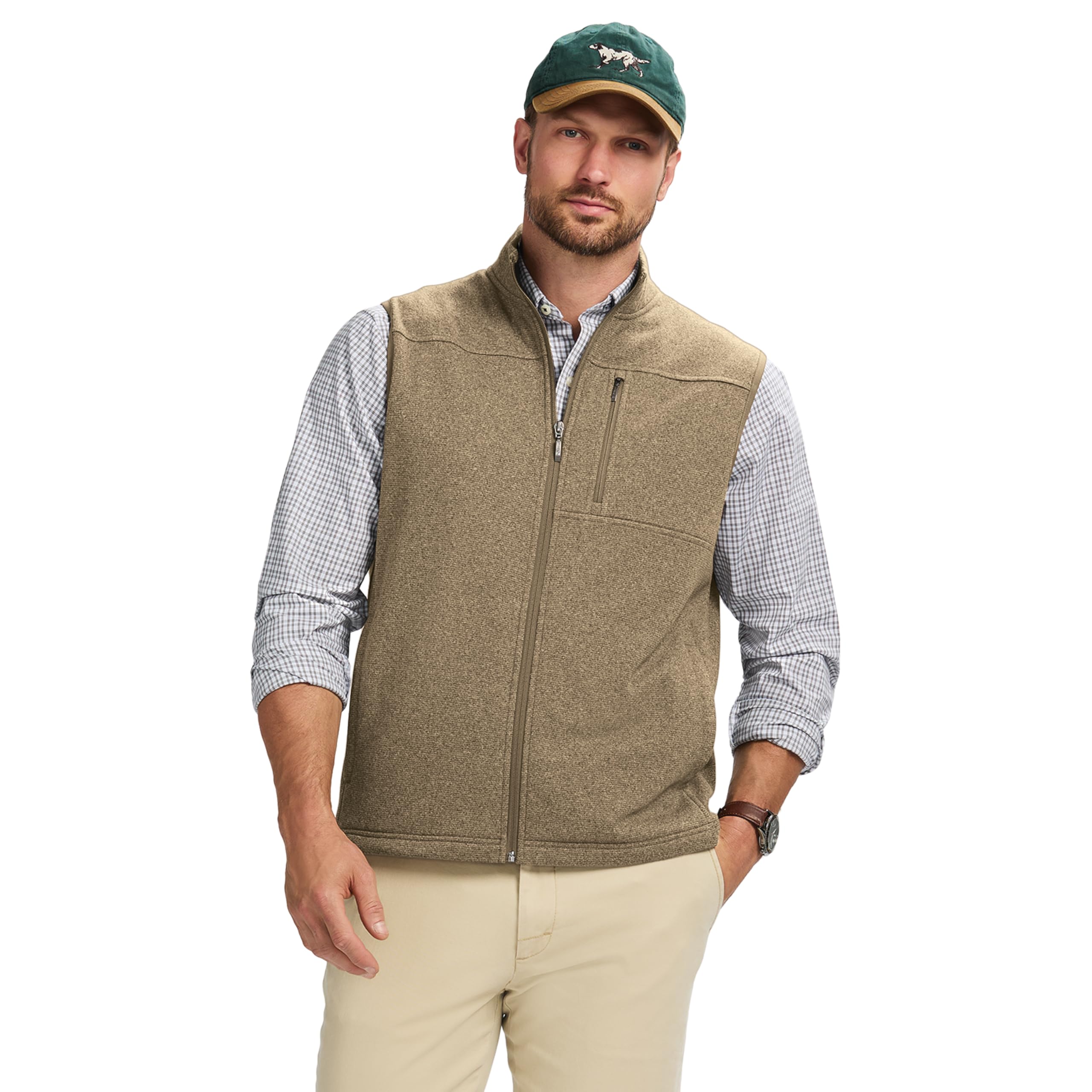 IZOD Men's Advantage Performance Full Zip Sweater Fleece Vest
