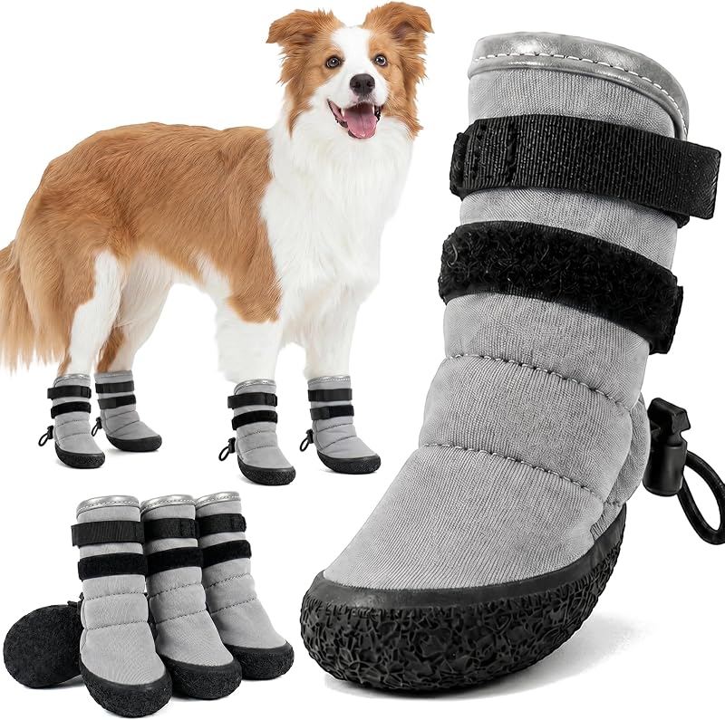 Botas para Cães Kuoser Impermeáveis com Solado Antiderrapante e Tiras Ajustáveis