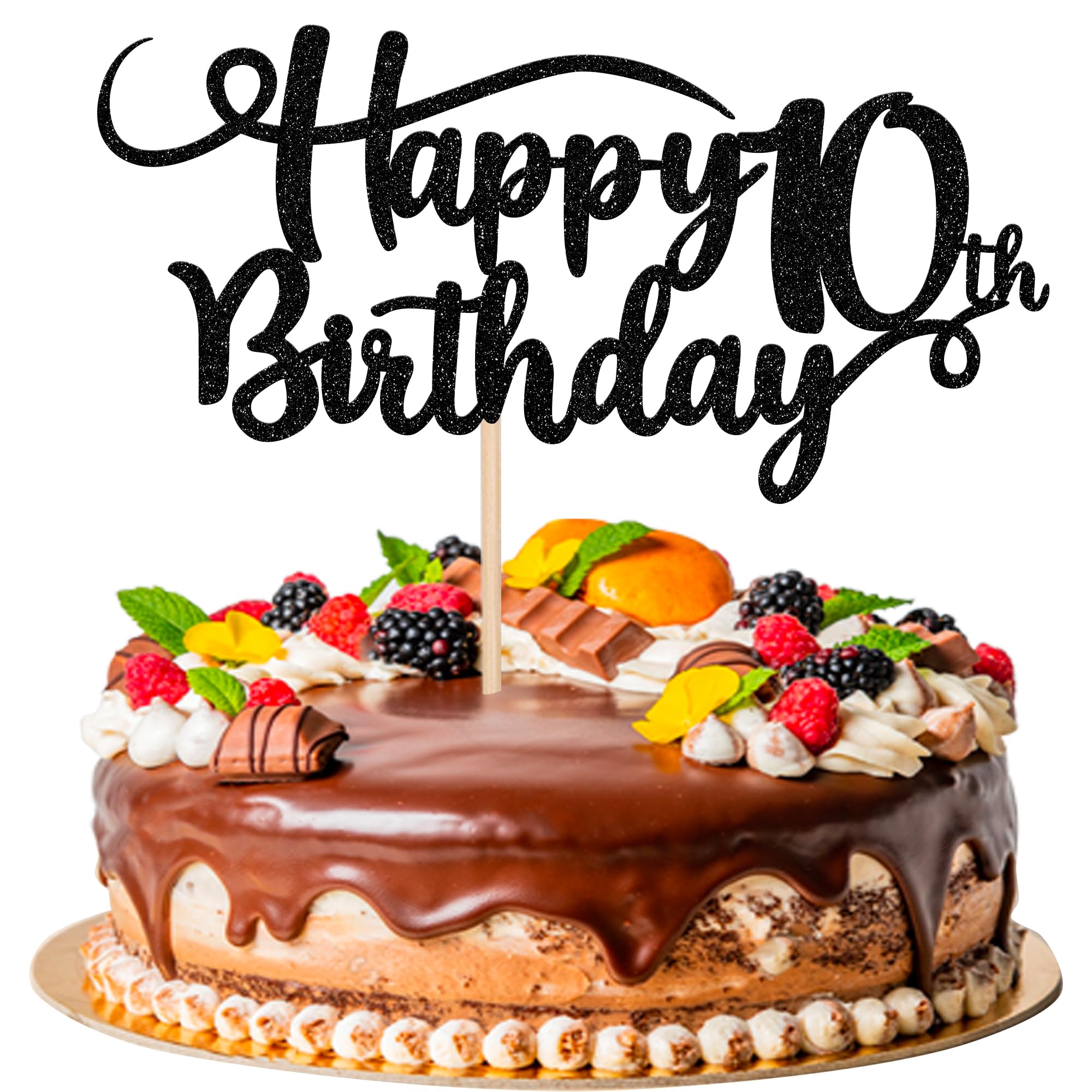 Amazon.com: Rsstarxi 1 Pack Happy 10th Birthday Cake Topper