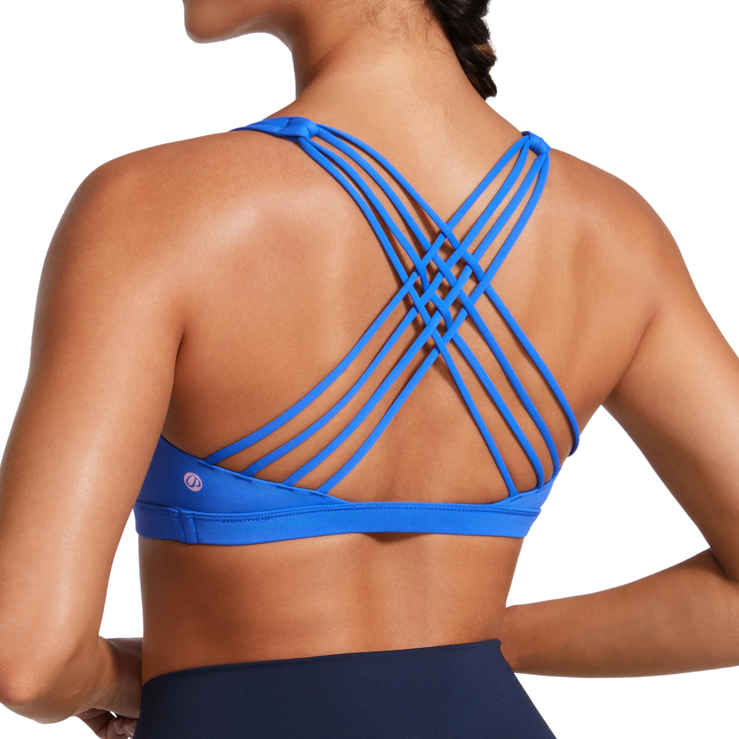 CRZ YOGAStrappy Sports Bras for Women - Criss Cross Back Sexy Wireless Padded Yoga Bra Cute Workout