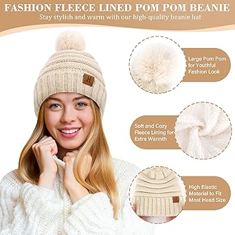 Warme Dames Gebreide Winter Set met Sjaal Muts en Handschoenen