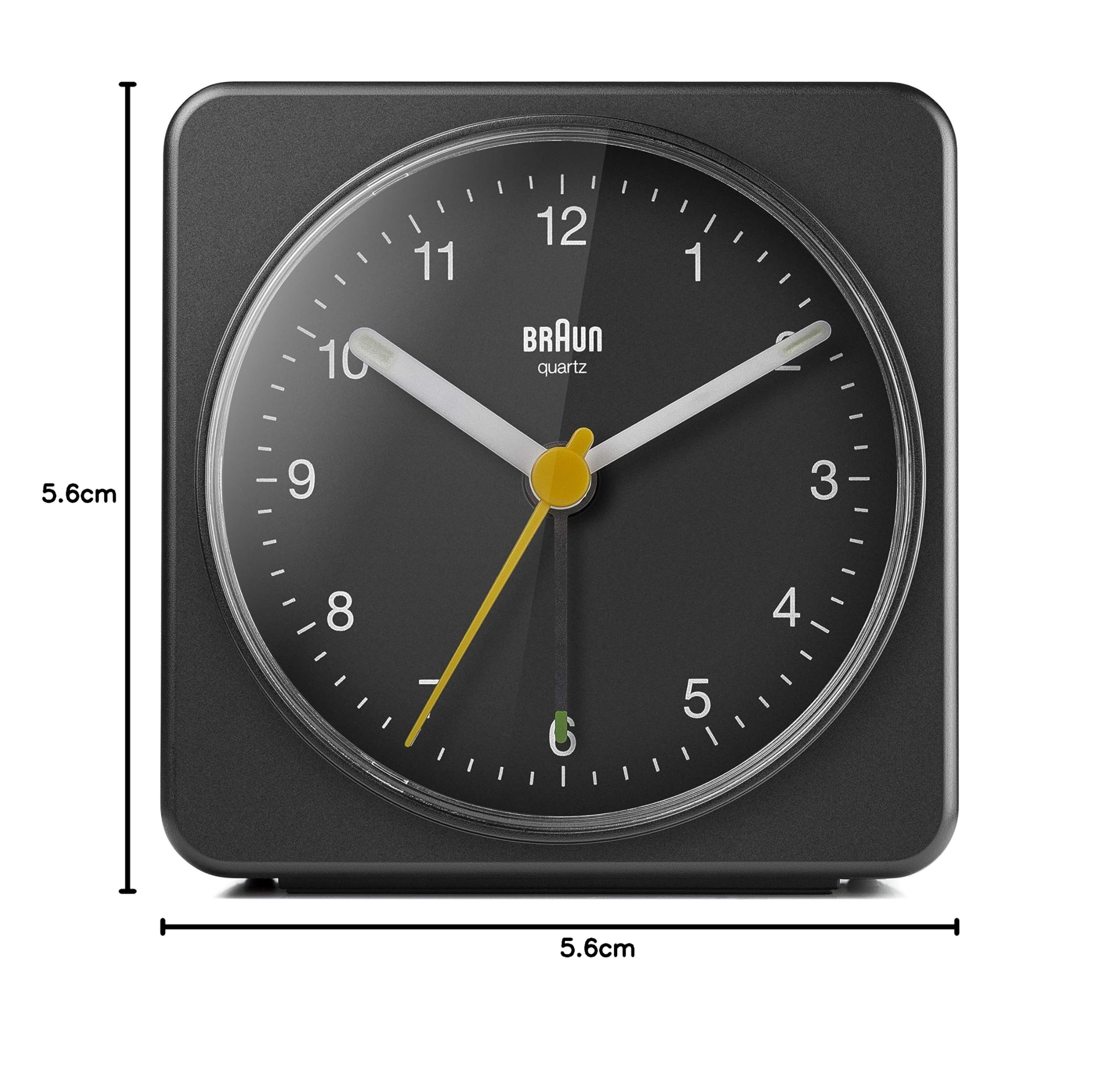 Braun klassischer analoger Quarzwecker in Schwarz/Schlummerfunktion & Lichtfunktion/ruhiges Präzisions-Quarzuhrwerk/leuchtende Zeiger/Crescendo-Alarm/Modell BC03B