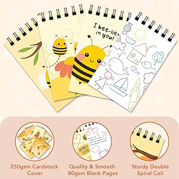 Decorably 24 Bumble Bee Party Favors, 12 Designs Bumble Bee Party 