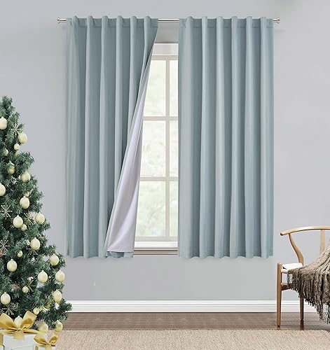 Central Park Panel de cortina opaca completa de lino de algodón con bolsillo para barra, lazo trasero, tratamiento de ventana para sala de estar,