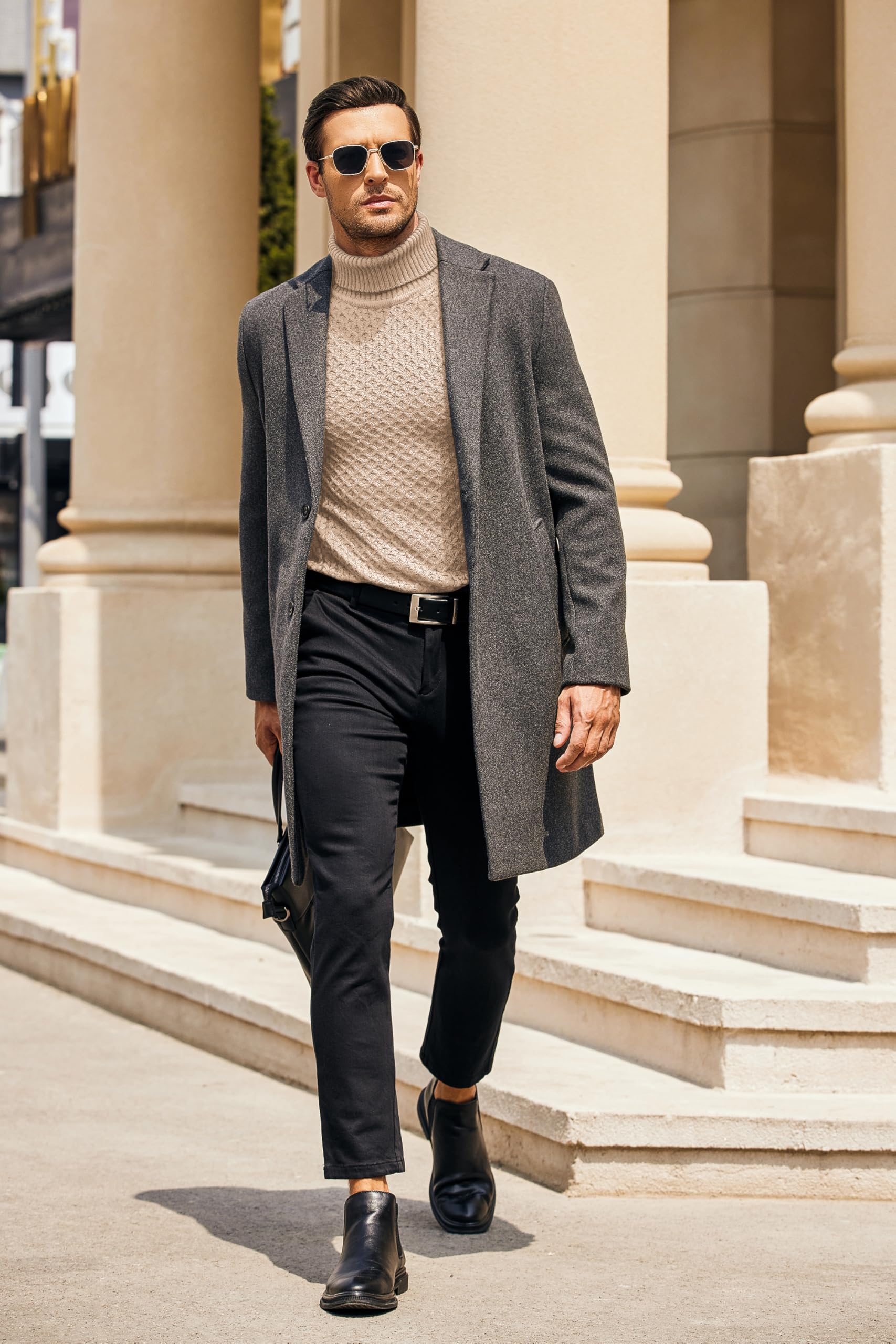 COOFANDY Maglione Dolcevita Uomo - Invernali Maglioni Maglione a Collo Alto Slim Fit a Manica Lunga Maglia Maglione