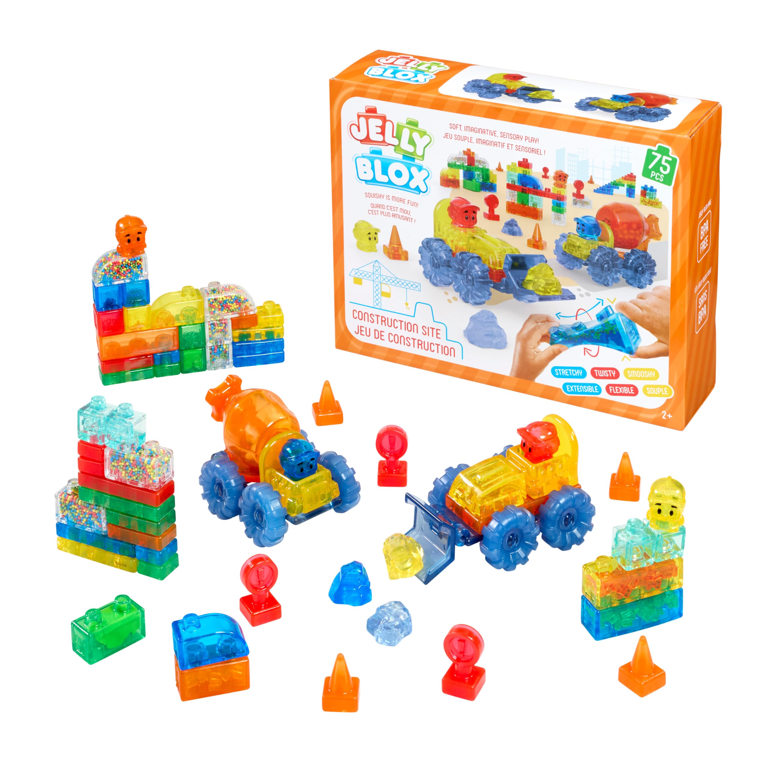 Amazon.com: Jelly Blox Construction Site Set | Includes 75 Pieces