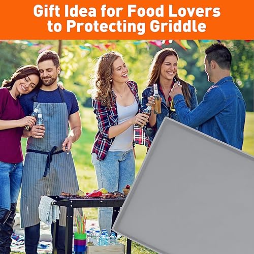 Miniatura 7 de Wohbay Tapete rectangular de silicona de grado alimenticio de 28 pulgadas, protege la superficie de la plancha, color gris