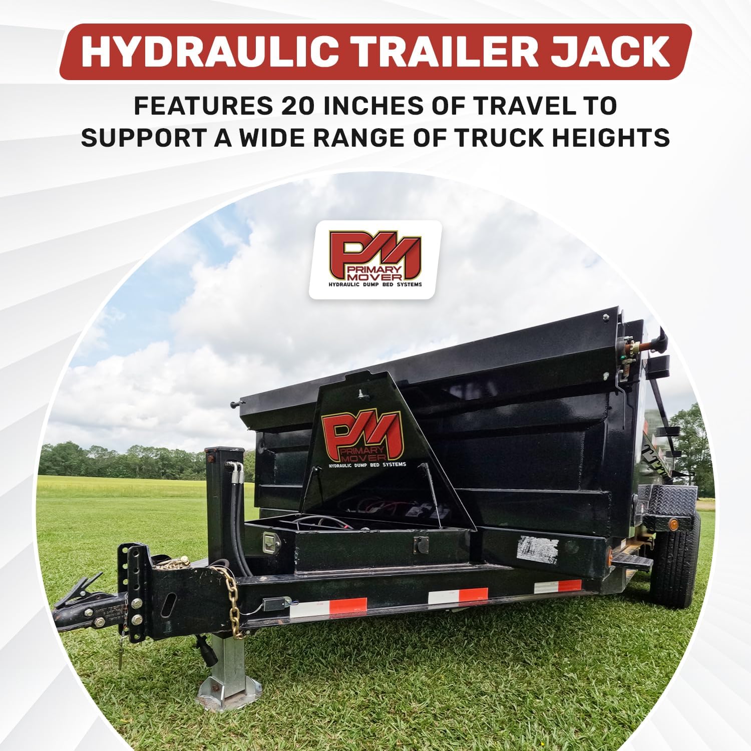 Hydraulic Trailer Jack (12,000 lb) - Power Jack 12K Double Acting, Lift Trailer Jack Stand with Hydraulic Power Unit (12k Jack Kit Bolt On) PFJ-1-MB-K