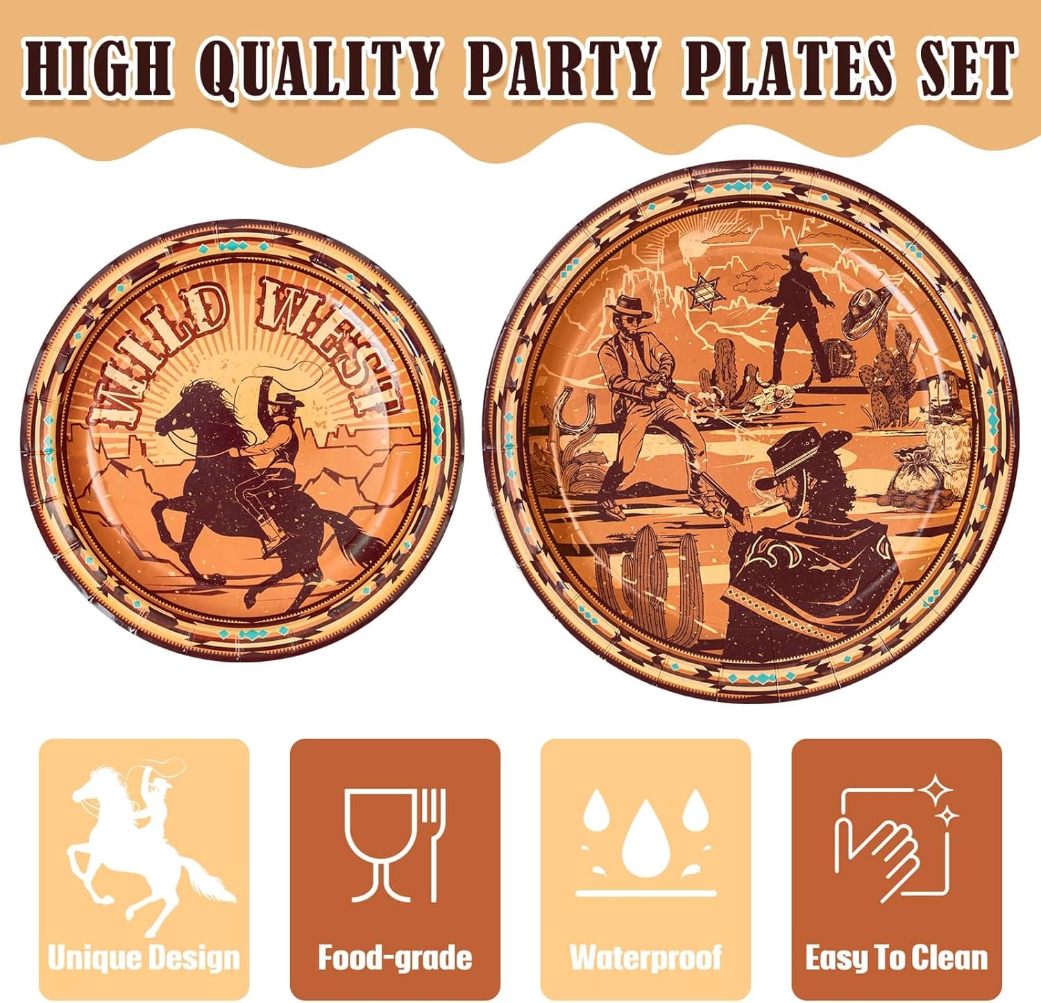 WERNNSAI 64 PCS Western Party Decorations + Horse Piñata