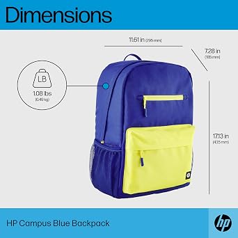 HP Unisex Campus backpack, laptop backpack, 15.6 inch laptop compartment