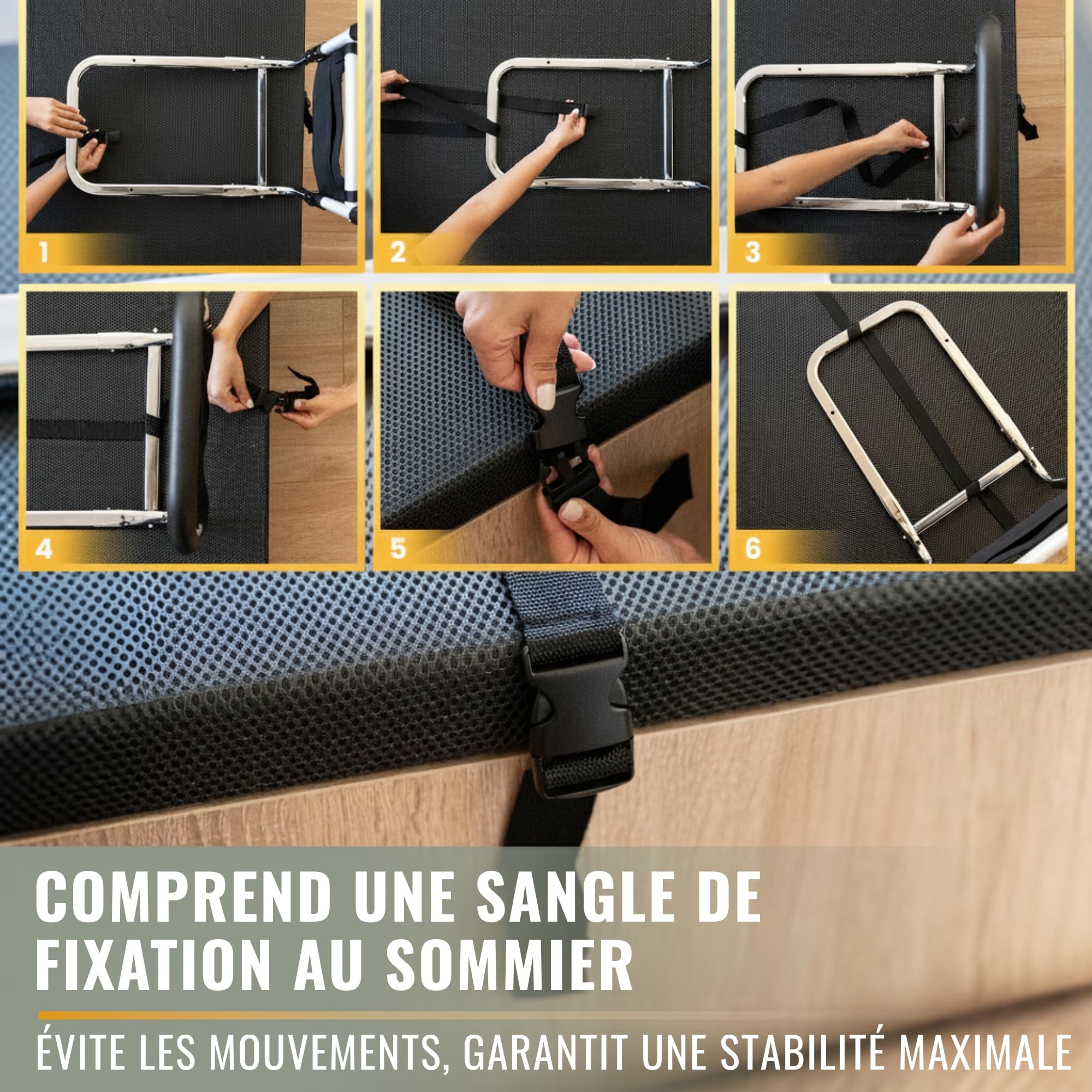 Arcanix Barrière de Lit Adulte – Barrière de Sécurité Lit Adulte, Barre de Lit pour Personne Âgée, Aide au Lever, Barrière Lit Anti-Chute pour Lit Médicalisé et Accessoires Personnes Âgées