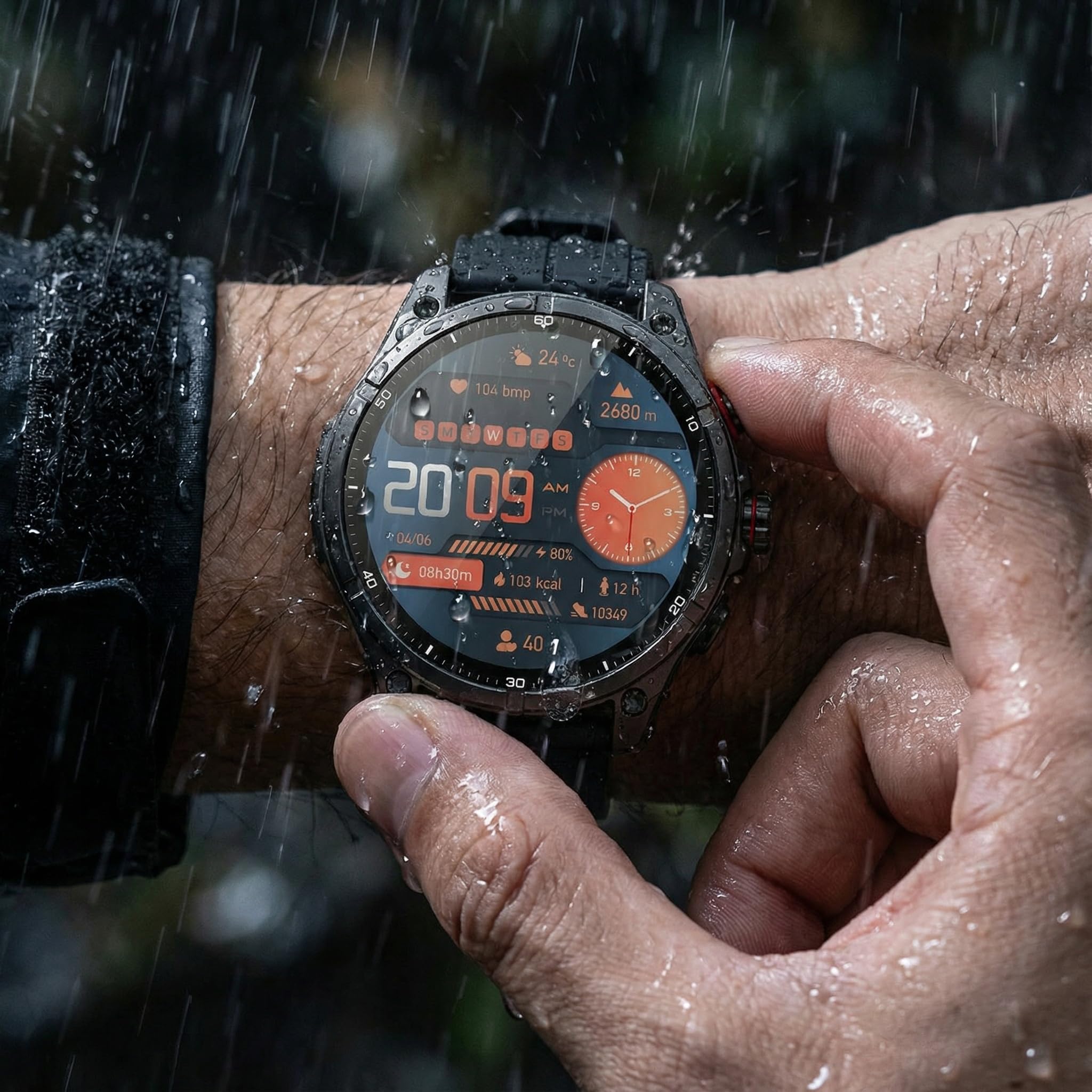 Smartwatch Męski GPS AMOLED Wodoodporny 5ATM Polskie Menu Rozmowy 3 PASKI