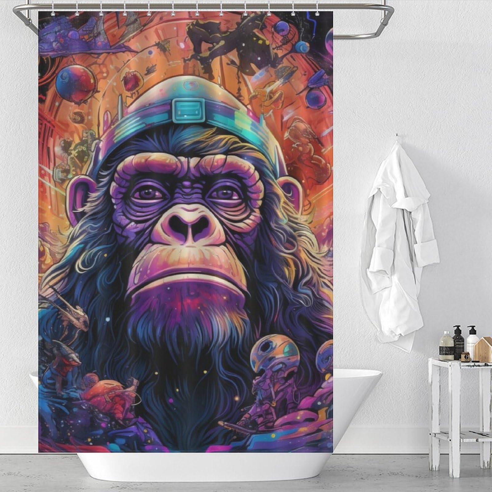 Rideau de douche singe imperméable anti-moisissure et lavable pour éviter l'humidité
