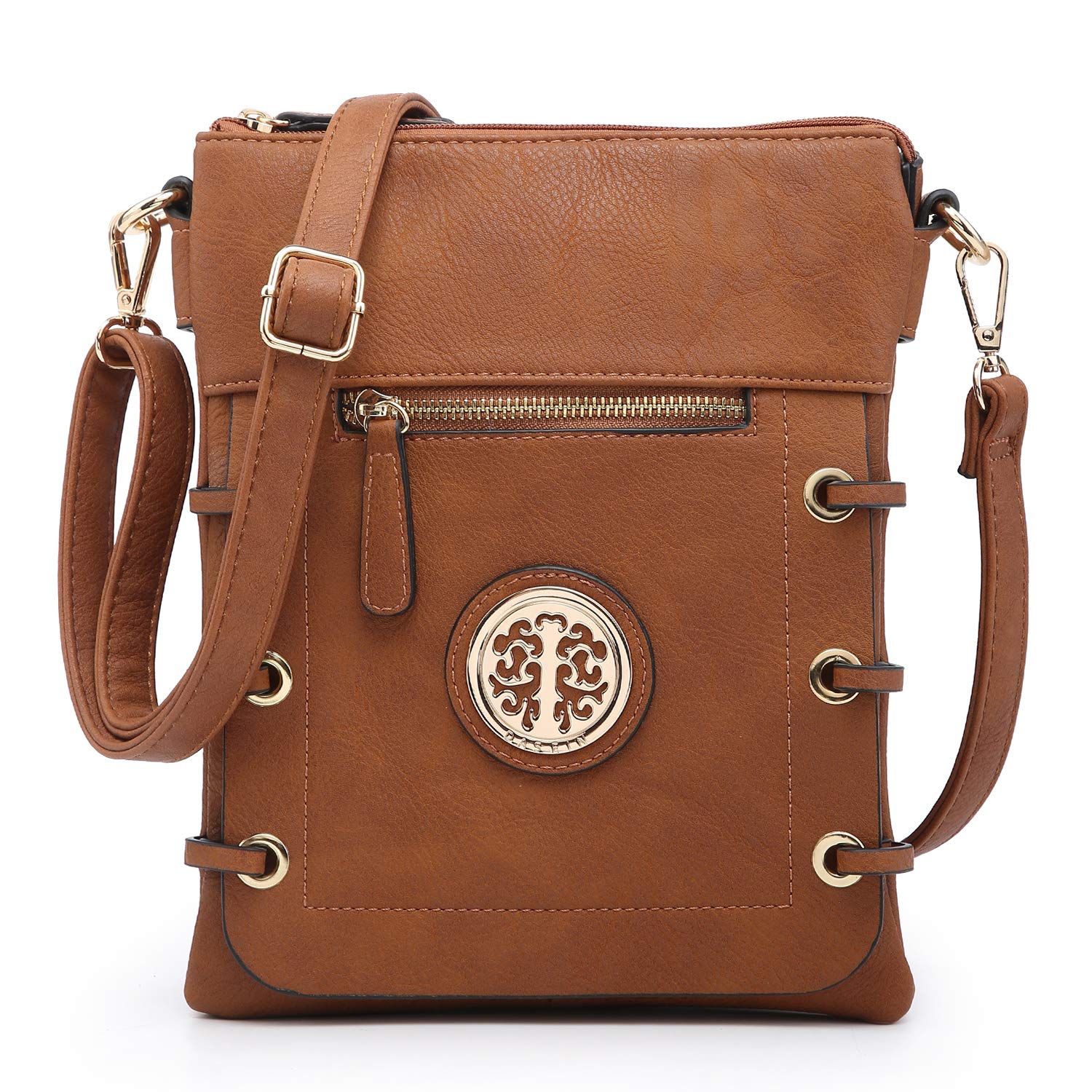 Dasein Women Lightweight Shoulder Purse Soft PU Leather Crossbody Bag Multi Pocket Travel Purses with Double Zipper