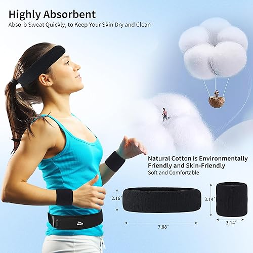 Miniatura 10 de SENIKO Cinturón de hidratación con botellas, riñonera para botella de agua, bolsa de cintura con cremallera que se adapta a la mayoría de los