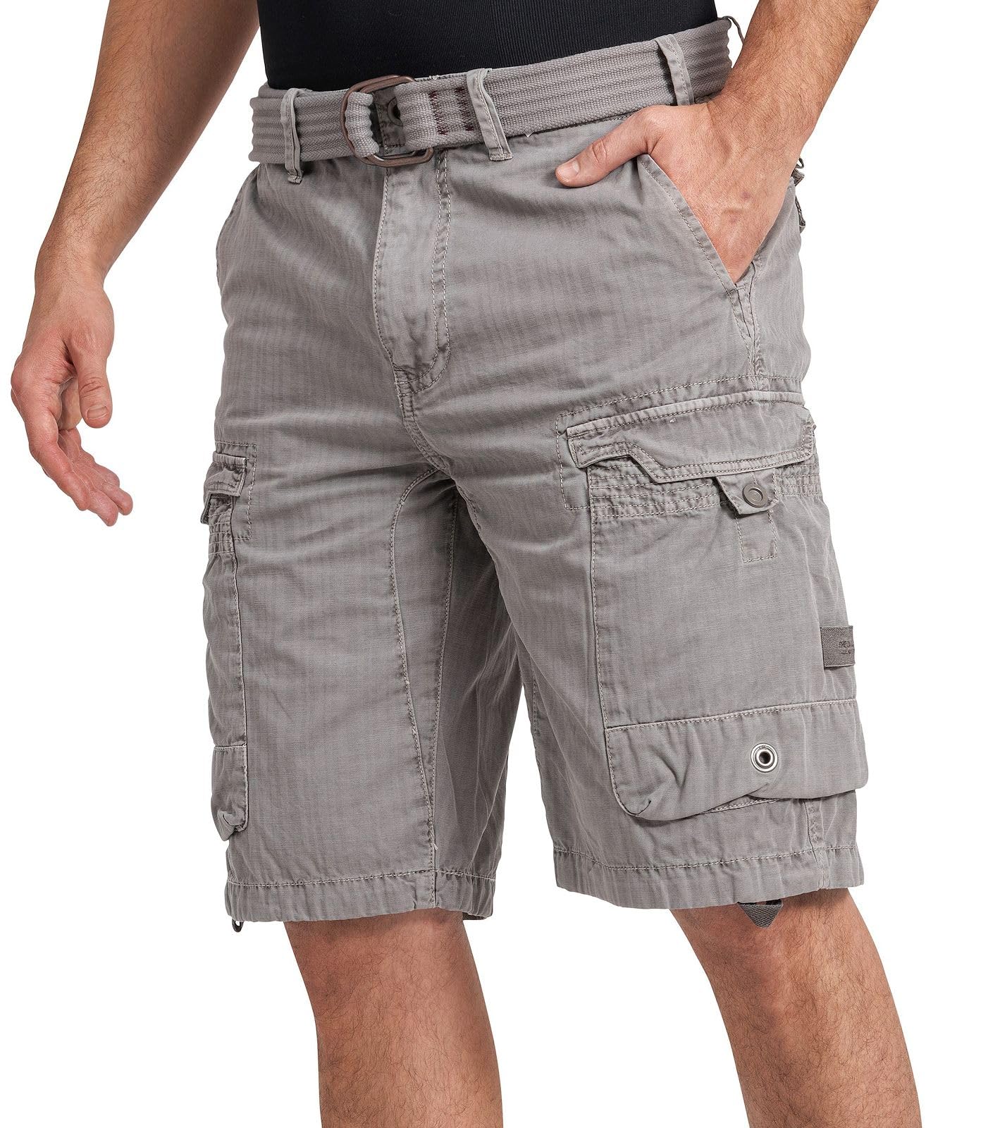 Jet Lag Bermuda cargo pour homme, avec ceinture, longueur genou, coupe ample