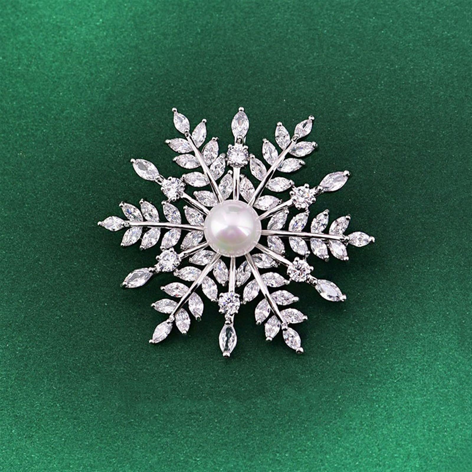 WXKAGF Spille da Donna Spilla a Forma di Fiocco di Neve squisita e Brillante Spilla di Lusso di Alta qualità Accessori Decorativi per Abbigliamento Regalo per Spilla da Donna