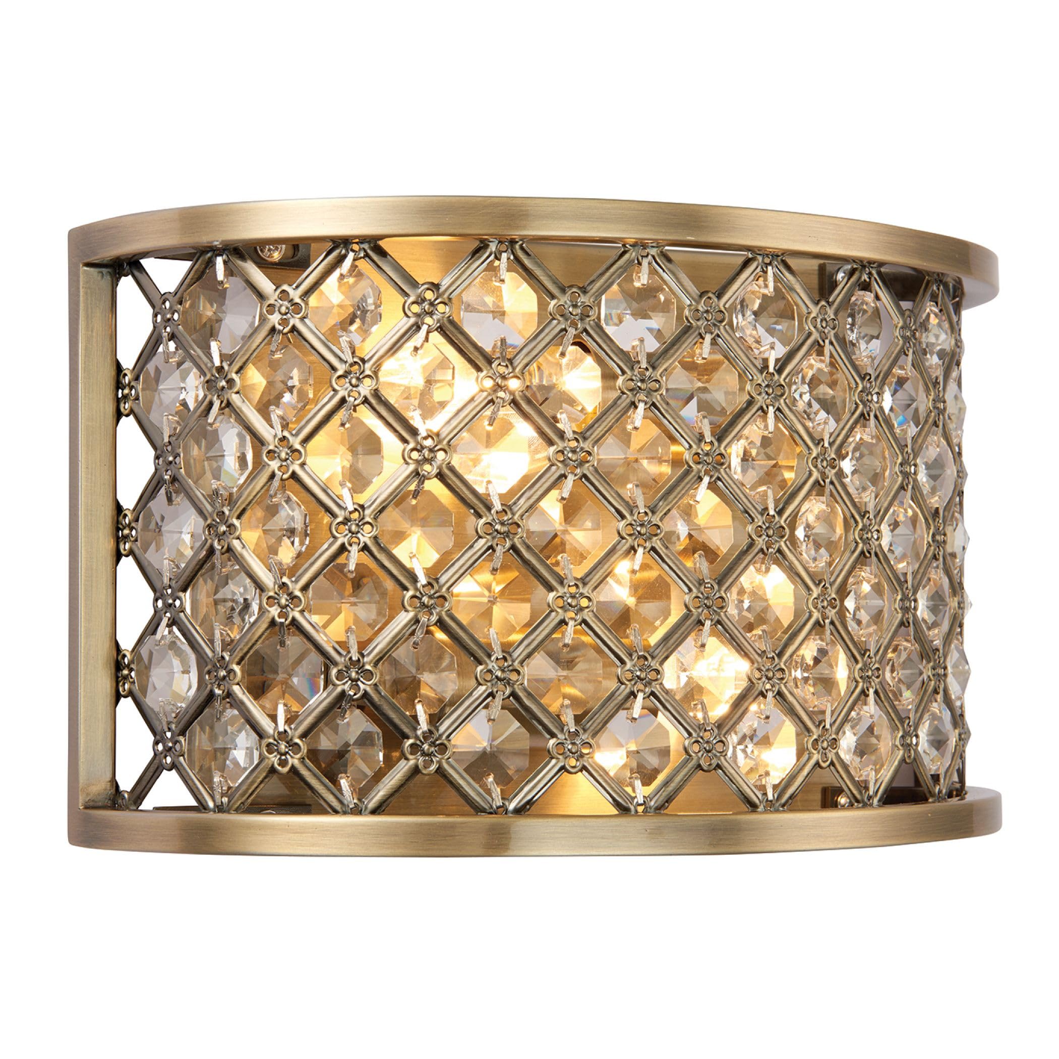Endon 70559 Hudson Modern Contemporary Decorative Brass Dimmable Wall Light Wood, Metal IP20 220-240V
