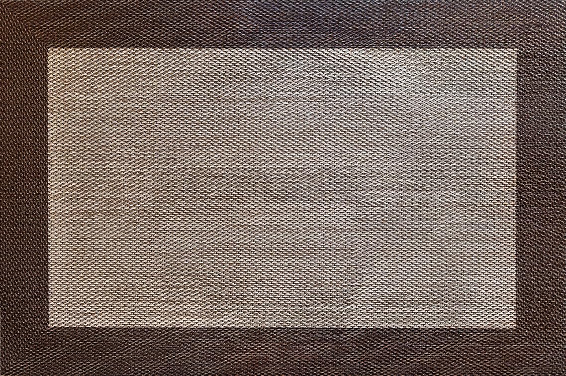 EB ESTORES BARATOS Alfombra de Vinilo Trenzado Screen Floor con Cenefa. Alfombra Antideslizante, Lavable, Apta en Interior y Exterior 3 mm Grosor y Diferentes Acabados, Marrón, 120x180 cm