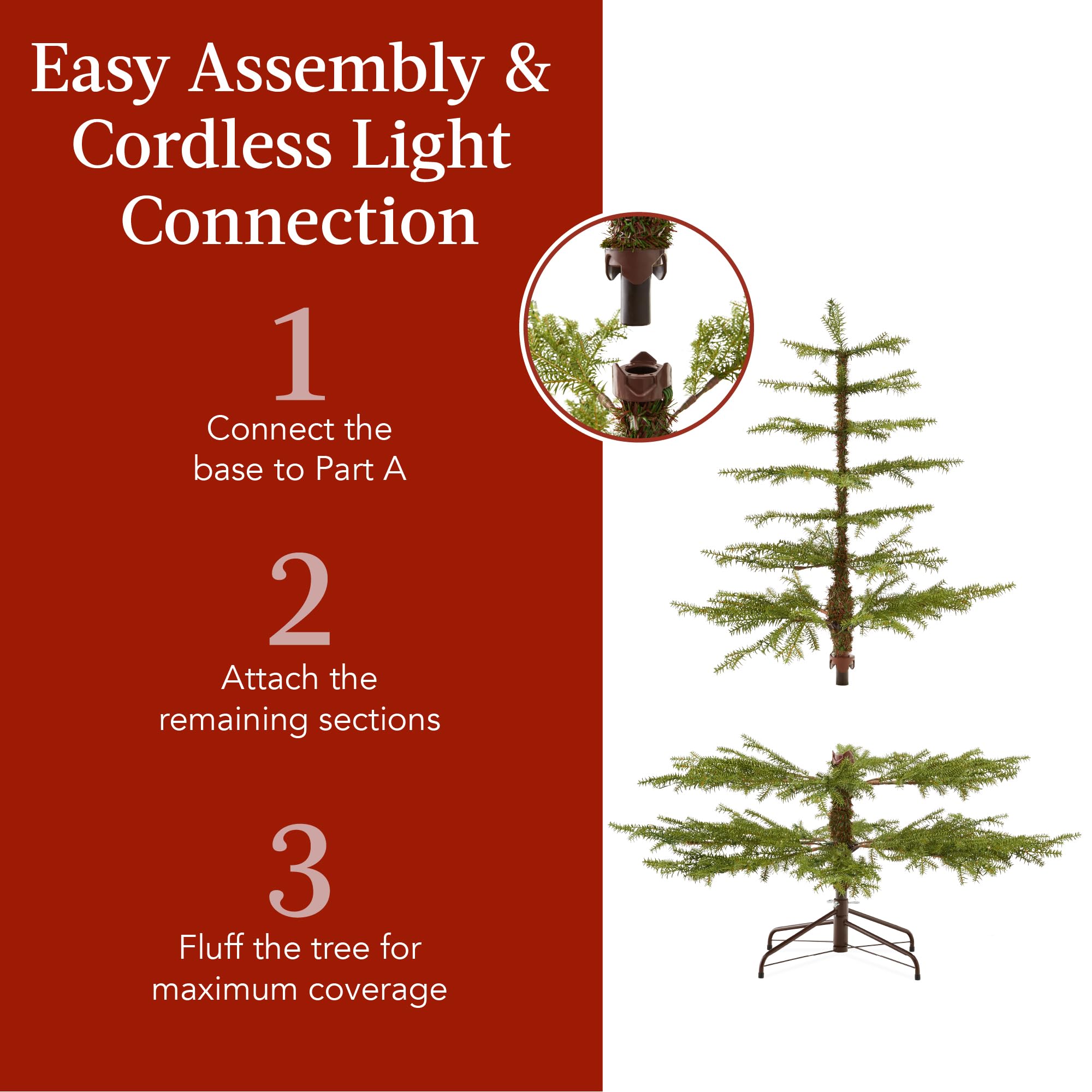 4.5ft PreLit Sparse Christmas Tree, Artificial Pine Holiday Décor W/ 522 Branch