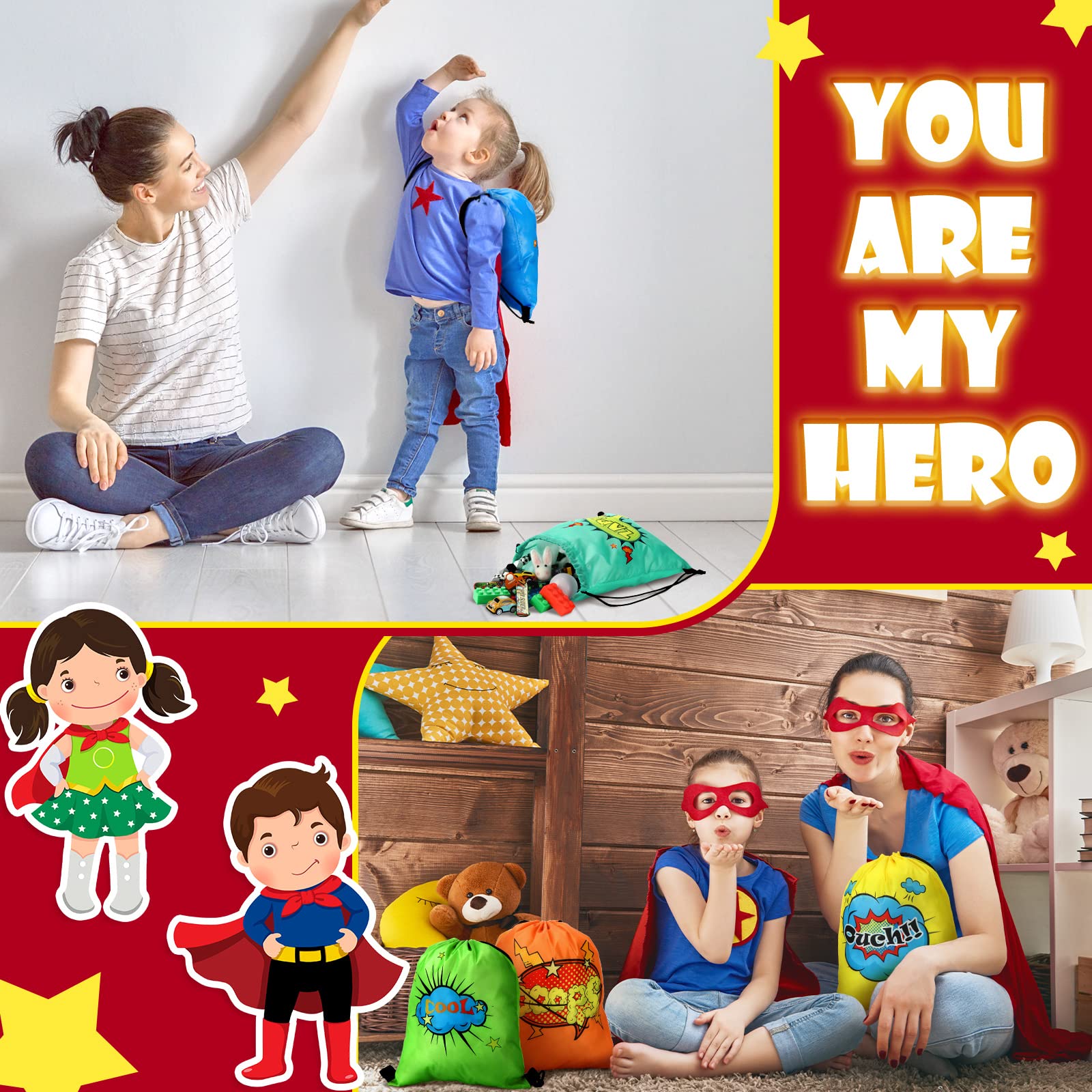 Aazon.co: Kajaia Hero Party Favors Bags Coic Heroes Drawstring Bag...