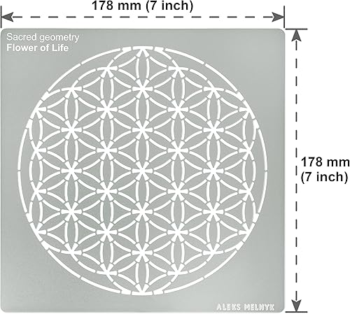 Miniatura 4 de Aleks Melnyk No.389 Plantilla de metal, figuras de geometría sagrada, versión Flower of Life, 1 PC, plantilla para leña, grabado, manualidades,