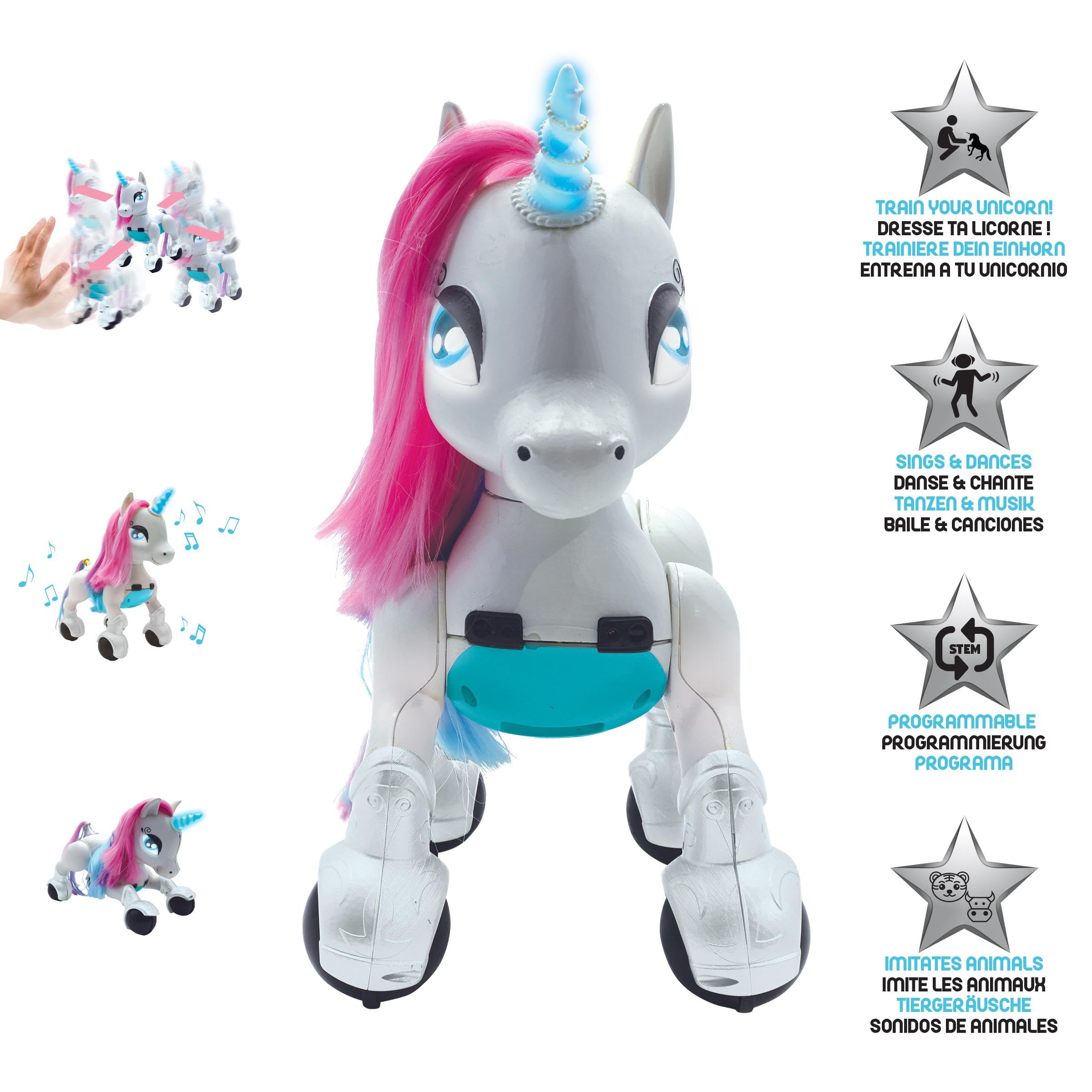 Lexibook, Power Unicorn Smart Unicorn, UNI01LXB | Programmierbar, Fern- & Gestensteuerung, Tanz, Musik, Lichteffekte, Wiederaufladbar