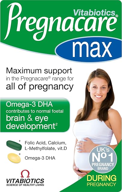 Pregnacare Max - Pregnancy Vitamins Supplement For Women. UK's No.1 Pregnancy Brand. Maximum Prenatal Care With Folic Acid and Omega-3 DHA For Normal Brain And Eye Development. By Vitabiotics